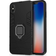 Microcase Apple iPhone X/XS Batman Yüzük Standlı Armor Kılıf - Siyah