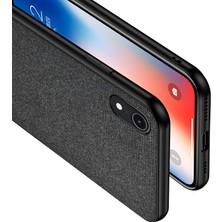 Microcase Apple iPhone XR Fabrik Serisi Kumaş ve Deri Desen Kılıf - Siyah