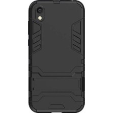 Microcase Huawei Honor 8S Alfa Serisi Armor Standlı Perfect Koruma Kılıf - Siyah