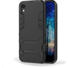 Microcase Huawei Honor 8S Alfa Serisi Armor Standlı Perfect Koruma Kılıf - Siyah