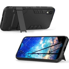 Microcase Huawei Honor 8S Alfa Serisi Armor Standlı Perfect Koruma Kılıf - Siyah