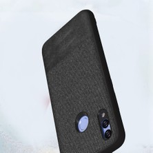 Microcase Huawei Honor 8X Fabrik Serisi Kumaş ve Deri Desen Kılıf - Siyah