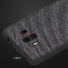 Microcase Huawei Mate 10 Fabrik Serisi Kumaş ve Deri Desen Kılıf - Siyah