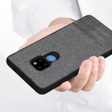 Microcase Huawei Mate 20 Fabrik Serisi Kumaş ve Deri Desen Kılıf - Gri