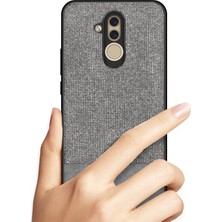 Microcase Huawei Mate 20 Lite Fabrik Serisi Kumaş ve Deri Desen Kılıf - Gri