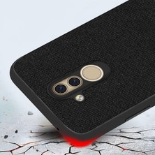 Microcase Huawei Mate 20 Lite Fabrik Serisi Kumaş ve Deri Desen Kılıf - Siyah