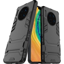 Microcase Huawei Mate 30 Alfa Serisi Armor Standlı Perfect Koruma Kılıf - Siyah