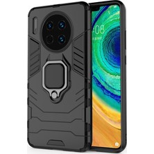 Microcase Huawei Mate 30 Yüzük Standlı Armor Kılıf - Siyah