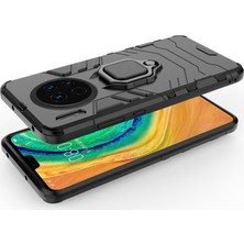 Microcase Huawei Mate 30 Yüzük Standlı Armor Kılıf - Siyah