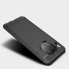 Microcase Huawei Mate 30 Brushed Carbon Fiber Silikon Kılıf - Siyah