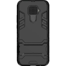 Microcase Huawei Mate 30 Lite Alfa Serisi Armor Standlı Perfect Koruma Kılıf - Siyah