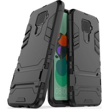 Microcase Huawei Mate 30 Lite Alfa Serisi Armor Standlı Perfect Koruma Kılıf - Siyah