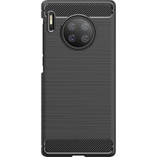 Microcase Huawei Mate 30 Pro Brushed Carbon Fiber Silikon Kılıf - Siyah