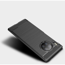 Microcase Huawei Mate 30 Pro Brushed Carbon Fiber Silikon Kılıf - Siyah