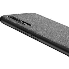 Microcase Huawei P20 Pro Fabrik Serisi Kumaş ve Deri Desen Kılıf - Gri