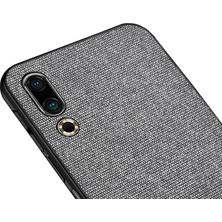 Microcase Meizu 16S Fabrik Serisi Kumaş ve Deri Desen Kılıf - Gri