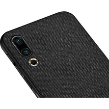 Microcase Meizu 16S Fabrik Serisi Kumaş ve Deri Desen Kılıf - Siyah