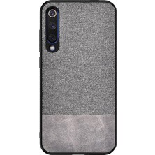 Microcase Meizu 16XS Fabrik Serisi Kumaş ve Deri Desen Kılıf - Gri