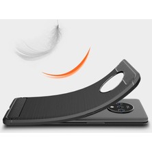 Microcase OnePlus 7T Brushed Carbon Fiber Silikon Kılıf - Siyah
