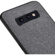 Microcase Samsung Galaxy S10 Lite Fabrik Serisi Kumaş ve Deri Desen Kılıf - Gri