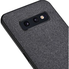 Microcase Samsung Galaxy S10 Lite Fabrik Serisi Kumaş ve Deri Desen Kılıf - Siyah