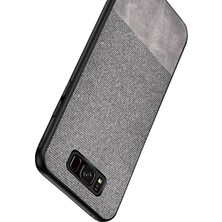 Microcase Samsung Galaxy S8 Plus Fabrik Serisi Kumaş ve Deri Desen Kılıf - Gri