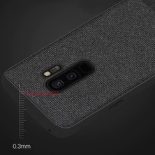 Microcase Samsung Galaxy S9 Plus Fabrik Serisi Kumaş ve Deri Desen Kılıf - Siyah