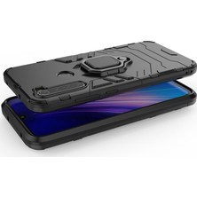 Microcase Xiaomi Redmi Note 8 Yüzük Standlı Armor Kılıf - Siyah