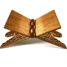 Idea Tamamen Ahşap Yakma Desenli Orta Boy Kuran-I Kerim Okuma Rahlesi 1 Adet 64  cm