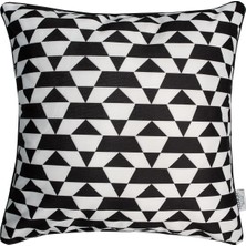 Hamur Dekoratif Yastık Kırlent Kılıfı Çift Taraflı Retro KR07 Siyah