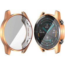 Ally Huawei Watch GT 2 46 mm 360 Koruma Ultra İnce Silikon Kılıf AL-31650 - Rose Gold