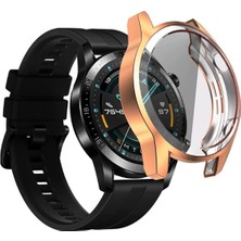 Ally Huawei Watch GT 2 46 mm 360 Koruma Ultra İnce Silikon Kılıf AL-31650 - Rose Gold