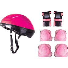 Furkan Toys F-Sports Kask Dizlik Dirseklik Koruyucu Set Pembe