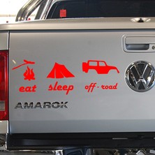 Freya Melek Pazarı - Eat, Sleep. Off Road Oto Sticker 60 X 20 cm Kırmızı