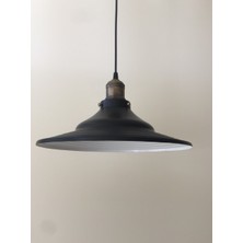 Riolight modern,rustik,vintage mutfak,oda,cafe,oteller için siyah 1xe27 metal sarkıt avize çap:36cm