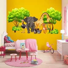 Kt Decoration Zürafa Fil Ceyla Rakun Çocuk Odası Sticker