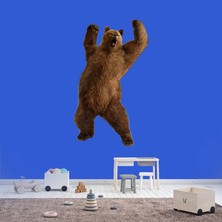 Kt Decoration Bear Attack-2 3D Render Özel Basım Real Duvar Sticker