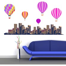 Kt Decoration Şehir ve Balonlar Modern Duvar Sticker