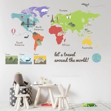 Kt Decoration Atlas Dünya Haritası Çocuk Odası Duvar Sticker