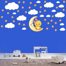 Kt Decoration Sevimli Civciv Yıldızlar ve Bulutlar Çocuk Odası Sticker