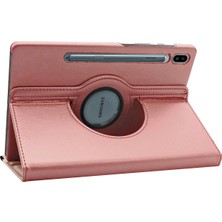 Microsonic Samsung Galaxy Tab S6 10.6" T860 Kılıf 360 Rotating Stand Deri Rose Gold