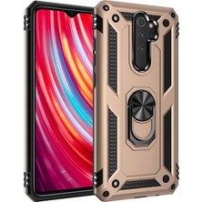 Microsonic Xiaomi Redmi Note 8 Pro Kılıf Military Ring Holder Gold