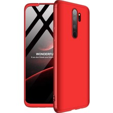 Microsonic Xiaomi Redmi Note 8 Pro Kılıf Double Dip 360 Protective Kırmızı