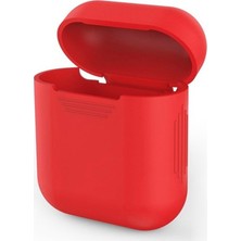 Microsonic Apple AirPods 1. Nesil/2. Nesil Mat Silikon Kılıf Kırmızı