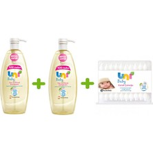 Uni Baby Sensitive Şampuan 900 ml 2 Adet + Uni Baby Emniyetli 60' lı Kulak Çubuğu