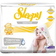 Sleepy Sensitive Islak Mendil Havlu 3 X 50'li  '2li Paket 300 Yaprak