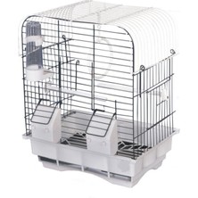 Canser Boyalı Çift Kapılı Üstü Düz Kuş Kafesi