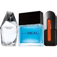 Avon Perceive 100 ml Erkek Edt+Avon V For Victory 75 ml Erkek Edt+Avon Real 30 ml Erkek Edt