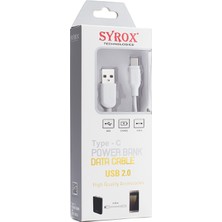 Syrox Type-C Powerbank USB Data Kablo 2.0A 25 cm