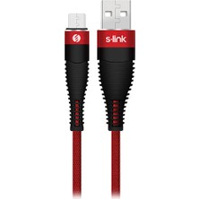 S-Link Swapp SW-C585 1.2m 3A Micro USB Kırmızı Şarj Kablosu